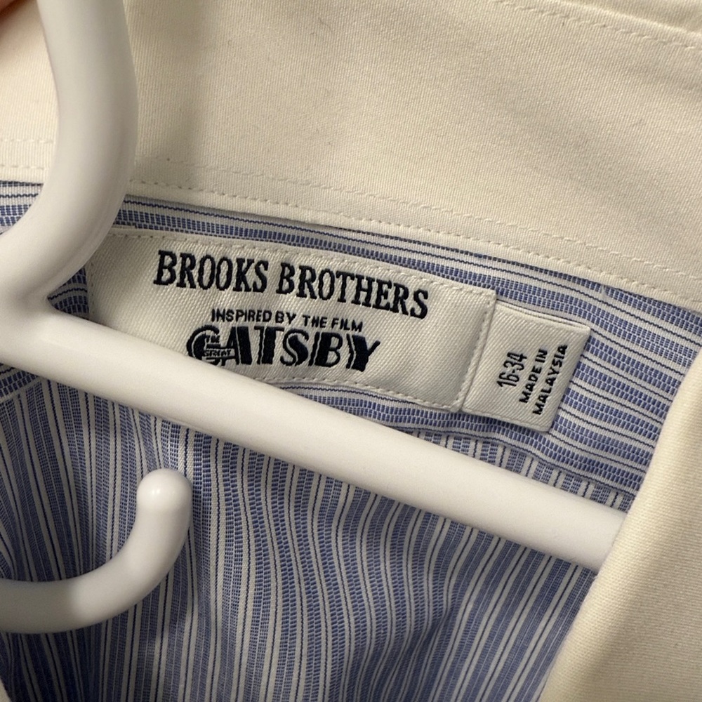 Brooks Brothers Inspired by the film Gatsby Blue Pinstripe Shirt - Picture 2 of 4